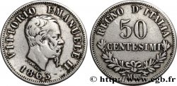 ITALIE 50 Centesimi Victor Emmanuel II 1863 Milan
