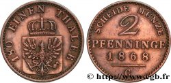 GERMANY - PRUSSIA 2 Pfenninge Royaume de Prusse 1868 Francfort - C