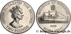 GUERNSEY 2 Pounds Visite Royale 1989