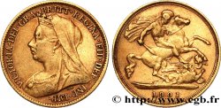 INVESTMENT GOLD 1/2 Souverain Victoria “Old Head” 1901 Londres