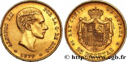 SPAIN 25 Pesetas Alphonse XII 1877 Madrid