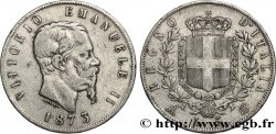 ITALIE 5 Lire Victor Emmanuel II 1873 Milan