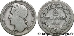 BÉLGICA 2 Francs Léopold Ier tête laurée 1834