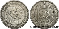 DANEMARK 2 Kroner Noces d’argent du couple royale 1923 Copenhague