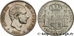 PHILIPPINEN 50 Centimos de Peso Alphonse XII 1885 Manille