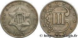 STATI UNITI D AMERICA 3 Cents 1853 Philadelphie