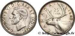 KANADA 25 Cents Georges VI 1943