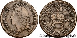 IRLANDE 1/2 Crown jacques II (Jnue) 1690 