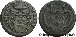ITALIE - ÉTATS DU PAPE - SIÈGE VACANT (1740) Cardinal Annibale Albani Mezzo (Demi) Baiocco 1740 Rome