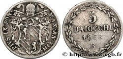 ITALIE - ÉTATS DU PAPE - PIE IX (Jean-Marie Mastai Ferretti) 5 Baiocchi an XIII 1858 Rome