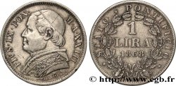 ITALIE - ÉTATS DU PAPE - PIE IX (Jean-Marie Mastai Ferretti) 1 Lira an XXIII 1868 Rome TTB/SUP