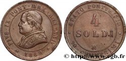 ITALIA - ESTADOS PONTIFICOS - PIE IX (Giovanni Maria Mastai Ferrettii) 4 Soldi (20 Centesimi) an XXIV 1869 Rome