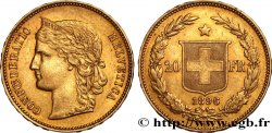 SWITZERLAND 20 Francs Helvetia 1896 Berne