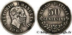 ITALIE 50 Centesimi Victor Emmanuel II 1863 Milan