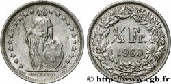 SUIZA 1/2 Franc Helvetia 1963 Berne