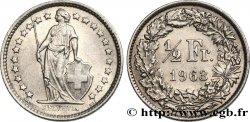 SUIZA 1/2 Franc Helvetia 1963 Berne