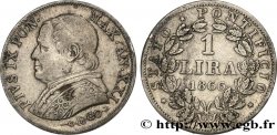 ITALIE - ÉTATS DU PAPE - PIE IX (Jean-Marie Mastai Ferretti) 1 Lira type grand buste an XXI 1866 Rome