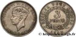 BRITISH WEST AFRICA 3 Pence Georges VI 1944 Kings Norton - KN