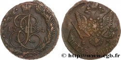 RUSSIE 5 Kopecks Catherine II 1784 Ekaterinbourg