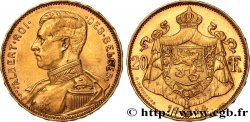 BELGIQUE 20 Francs or Albert Ier légende française 1914 