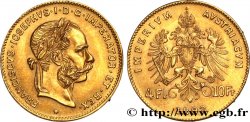 AUSTRIA 4 Florins ou 10 Francs François-Joseph Ier 1892 Vienne