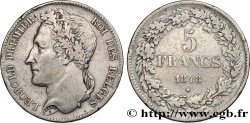 BELGIQUE 5 Francs Léopold Ier tête laurée 1848