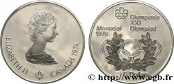 CANADá
 5 Dollars Proof JO Montréal 1976 anneaux olympiques / Elisabeth II 1974 