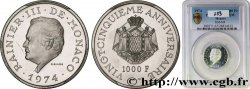 MONACO 1000 Francs proof Platine 25e anniversaire de règne de Rainier III 1974 Paris