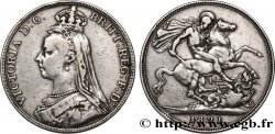 ROYAUME-UNI 1 Crown Victoria buste du jubilé 1891 