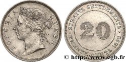 MALAISIE - ÉTABLISSEMENTS DES DÉTROITS 20 Cents Victoria 1898 