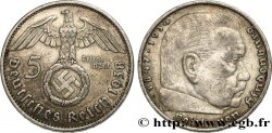 ALLEMAGNE 5 Reichsmark Maréchal Paul von Hindenburg 1938 Berlin