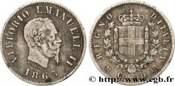 ITALIE 50 Centesimi Victor Emmanuel II type à l’écu 1863 Milan