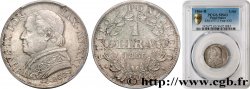ITALIE - ÉTATS DU PAPE - PIE IX (Jean-Marie Mastai Ferretti) 1 Lire type grand buste an XXI 1866 Rome