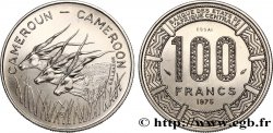 CAMEROON Essai de 100 Francs légende bilingue, type BEAC antilopes 1975 Paris