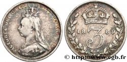 ROYAUME-UNI 3 Pence Victoria buste du jubilé 1889