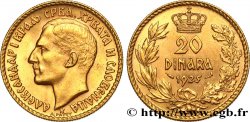 YOUGOSLAVIE - ROYAUME DES SERBES, CROATES ET SLOVÈNES - ALEXANDRE Ier 20 Dinara 1925 Paris SUP