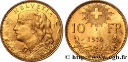 SUISSE 10 Francs  Vreneli  1914 Berne SPL