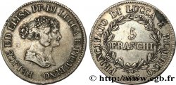 ITALY - LUCCA AND PIOMBINO 5 Franchi - Moyens bustes 1805 Florence VF/XF