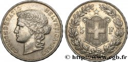 SUISSE 5 Francs Helvetia buste 1889 Berne