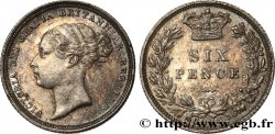 ROYAUME-UNI 6 Pence Victoria tête jeune 1885 Londres