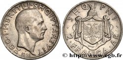 ALBANIE 2 Franga Ari Zog Ier 1935 Rome TTB