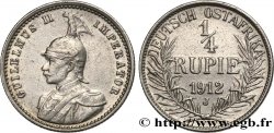 GERMAN EAST AFRICA 1/4 Rupie (Roupie) Guillaume II 1912 Hambourg