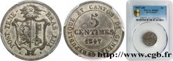SUISSE - RÉPUBLIQUE DE GENÈVE 5 Centimes 1847 