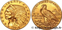 UNITED STATES OF AMERICA 2 1/2 Dollars or (Quarter Eagle) type “tête d’indien”  1914 Denver