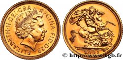 ROYAUME-UNI 1/2 Souverain Élisabeth II 2001 Royal Mint
