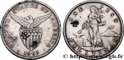 PHILIPPINES 1 Peso - Administration Américaine, contremarquée 1903 