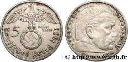 ALLEMAGNE 5 Reichsmark Maréchal Paul von Hindenburg 1938 Berlin
