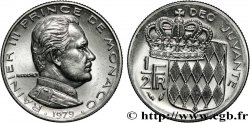 MONACO 1/2 Franc Rainier III / écu couronné 1979 Paris