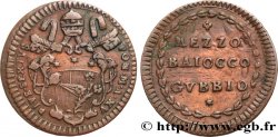 VATICAN ET ÉTATS PONTIFICAUX 1/2 Baiocco ville de Gubbio Pie VI an XVI 1790 Rome TTB