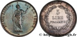 ITALIE - LOMBARDIE 5 Lire Gouvernement provisoire de Lombardie 1848 Milan TTB+/SUP